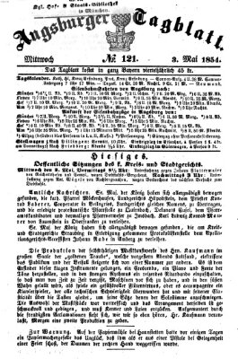 Augsburger Tagblatt Mittwoch 3. Mai 1854