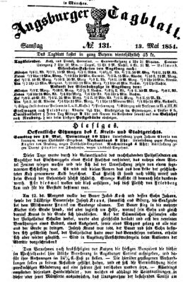 Augsburger Tagblatt Samstag 13. Mai 1854