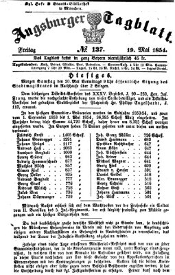 Augsburger Tagblatt Freitag 19. Mai 1854