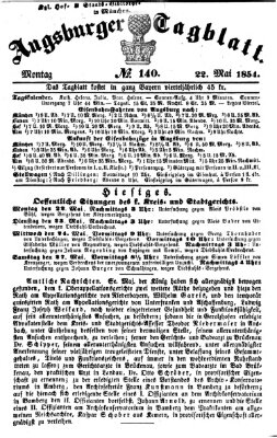 Augsburger Tagblatt Montag 22. Mai 1854