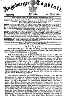 Augsburger Tagblatt Samstag 17. Juni 1854