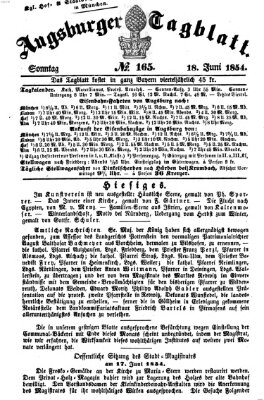 Augsburger Tagblatt Sonntag 18. Juni 1854