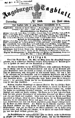 Augsburger Tagblatt Donnerstag 22. Juni 1854