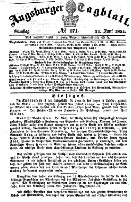 Augsburger Tagblatt Samstag 24. Juni 1854