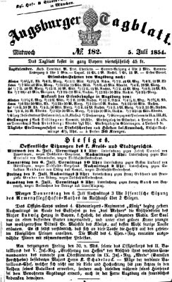 Augsburger Tagblatt Mittwoch 5. Juli 1854