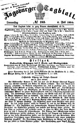 Augsburger Tagblatt Donnerstag 6. Juli 1854