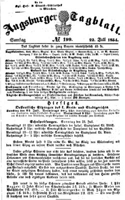 Augsburger Tagblatt Samstag 22. Juli 1854