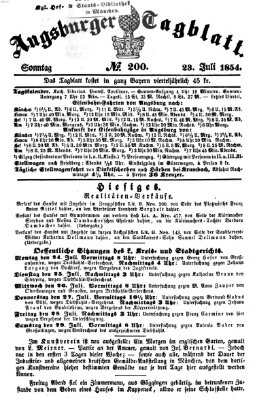 Augsburger Tagblatt Sonntag 23. Juli 1854