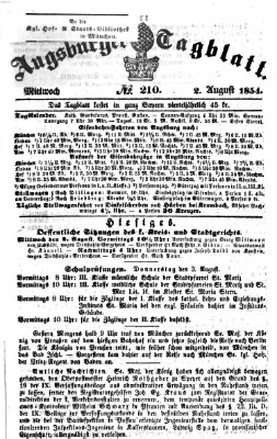 Augsburger Tagblatt Mittwoch 2. August 1854