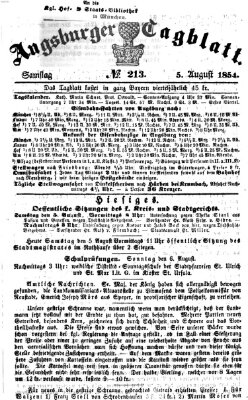 Augsburger Tagblatt Samstag 5. August 1854