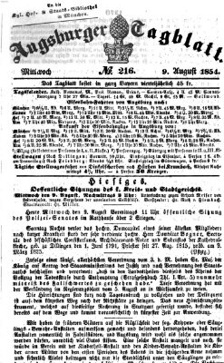 Augsburger Tagblatt Mittwoch 9. August 1854