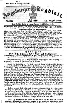 Augsburger Tagblatt Freitag 11. August 1854