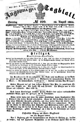 Augsburger Tagblatt Sonntag 13. August 1854