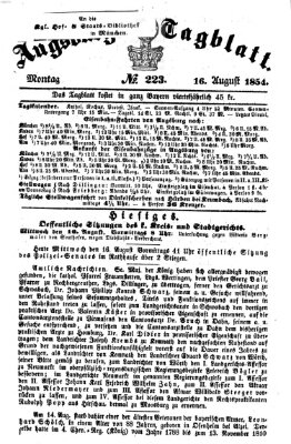 Augsburger Tagblatt Mittwoch 16. August 1854