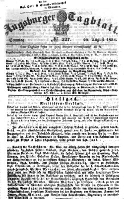 Augsburger Tagblatt Sonntag 20. August 1854