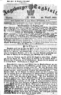 Augsburger Tagblatt Montag 28. August 1854