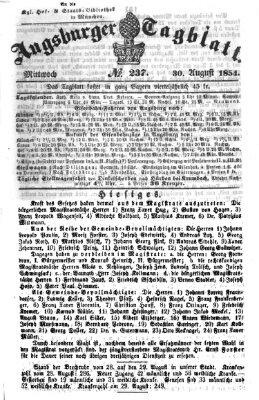 Augsburger Tagblatt Mittwoch 30. August 1854