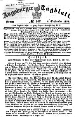 Augsburger Tagblatt Montag 4. September 1854