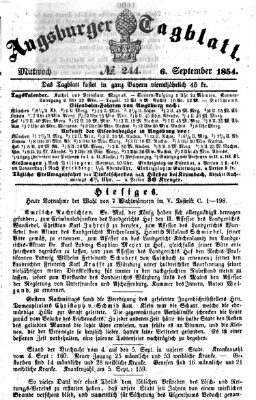 Augsburger Tagblatt Mittwoch 6. September 1854