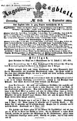 Augsburger Tagblatt Donnerstag 7. September 1854