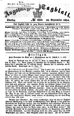 Augsburger Tagblatt Dienstag 12. September 1854