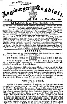 Augsburger Tagblatt Freitag 15. September 1854