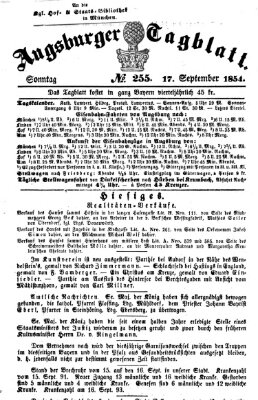 Augsburger Tagblatt Sonntag 17. September 1854