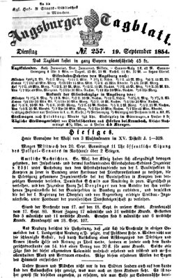 Augsburger Tagblatt Dienstag 19. September 1854