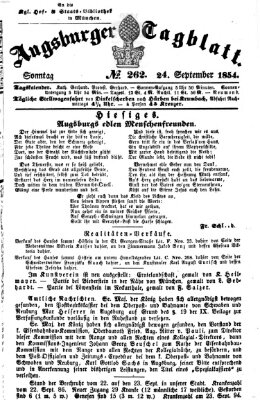 Augsburger Tagblatt Sonntag 24. September 1854