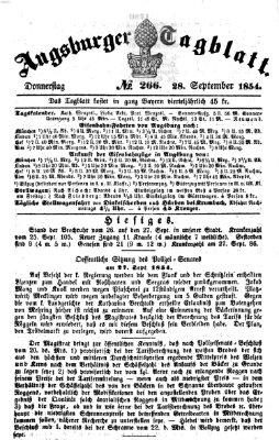 Augsburger Tagblatt Montag 28. August 1854