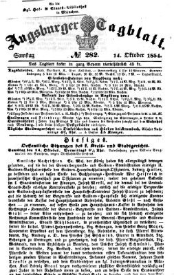 Augsburger Tagblatt Samstag 14. Oktober 1854