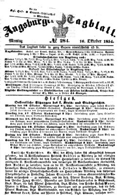 Augsburger Tagblatt Montag 16. Oktober 1854