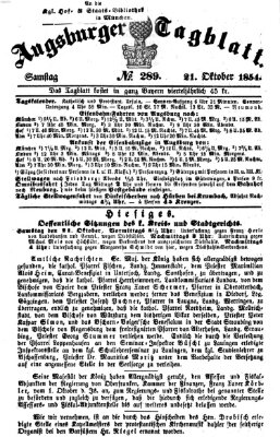 Augsburger Tagblatt Samstag 21. Oktober 1854