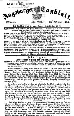 Augsburger Tagblatt Mittwoch 25. Oktober 1854