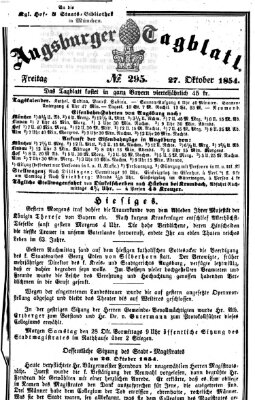 Augsburger Tagblatt Freitag 27. Oktober 1854