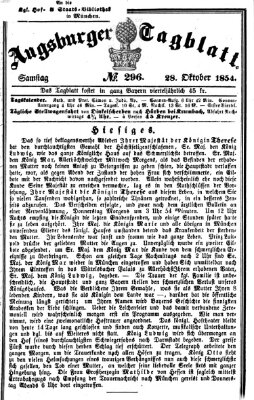 Augsburger Tagblatt Samstag 28. Oktober 1854