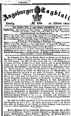 Augsburger Tagblatt Dienstag 31. Oktober 1854