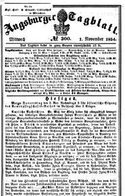 Augsburger Tagblatt Mittwoch 1. November 1854