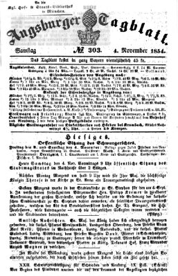 Augsburger Tagblatt Samstag 4. November 1854