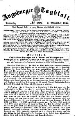 Augsburger Tagblatt Donnerstag 9. November 1854