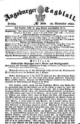 Augsburger Tagblatt Freitag 10. November 1854