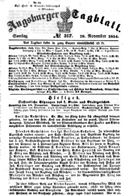 Augsburger Tagblatt Samstag 18. November 1854