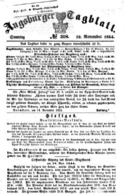 Augsburger Tagblatt Sonntag 19. November 1854