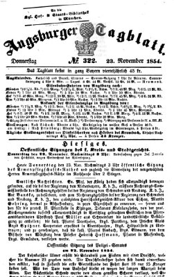 Augsburger Tagblatt Donnerstag 23. November 1854