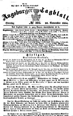 Augsburger Tagblatt Sonntag 26. November 1854