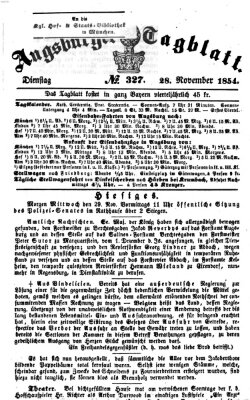 Augsburger Tagblatt Dienstag 28. November 1854