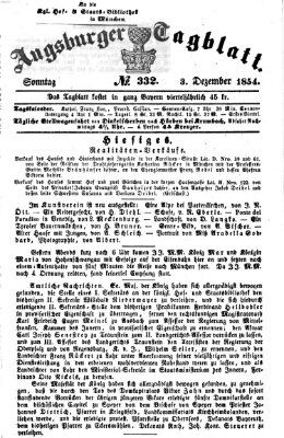 Augsburger Tagblatt Sonntag 3. Dezember 1854