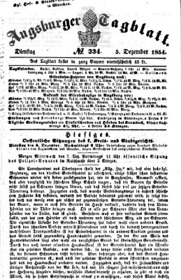 Augsburger Tagblatt Dienstag 5. Dezember 1854