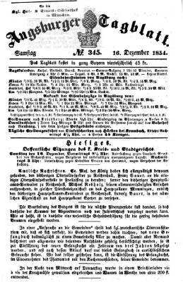 Augsburger Tagblatt Samstag 16. Dezember 1854