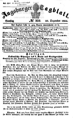 Augsburger Tagblatt Samstag 23. Dezember 1854